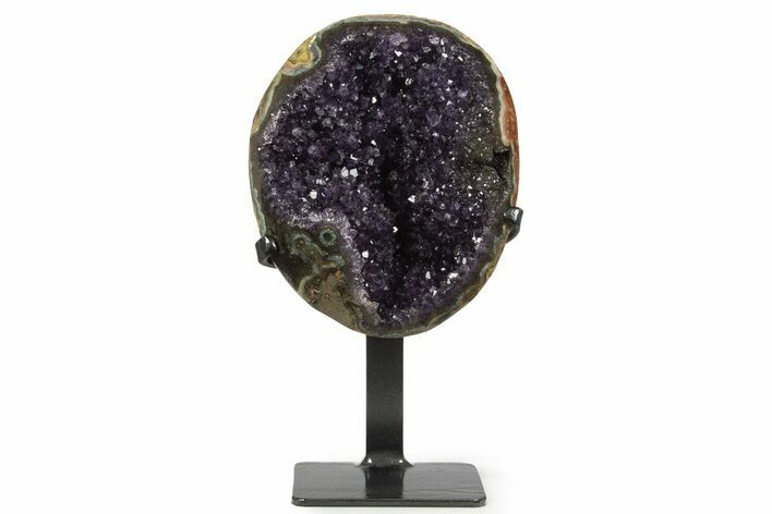 Sparkling Amethyst Geode With Metal Stand - Uruguay #342499